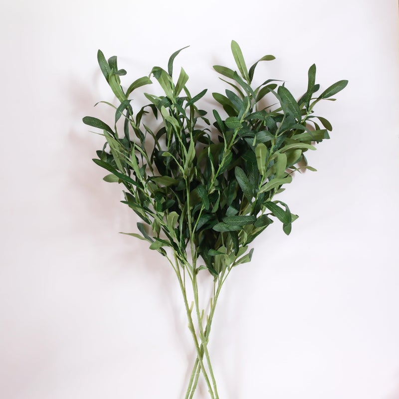 NOLAST 4pcs Faux Greenery Branches Stems Fake Olive Branches Artificial Plants for Vase Home Party Decoration (Green) - Image 4